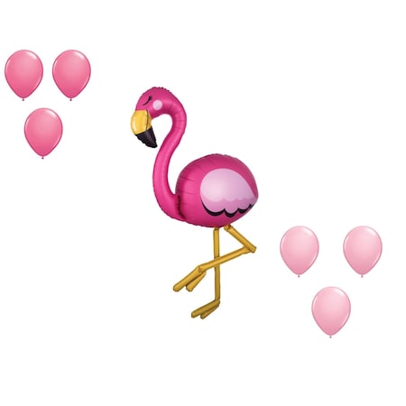 34 X 68 Inch Flamingo Airwalker Balloon Medium Shape Set 6x Latex